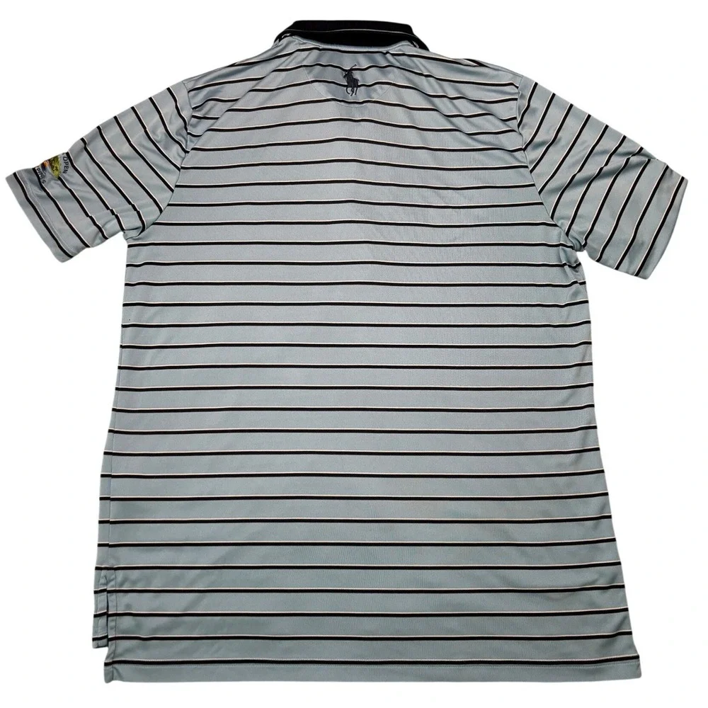 Polo Ralph Lauren Golf Shirt Mens Large Blue Striped‎ 121st US Open Torrey Pines
